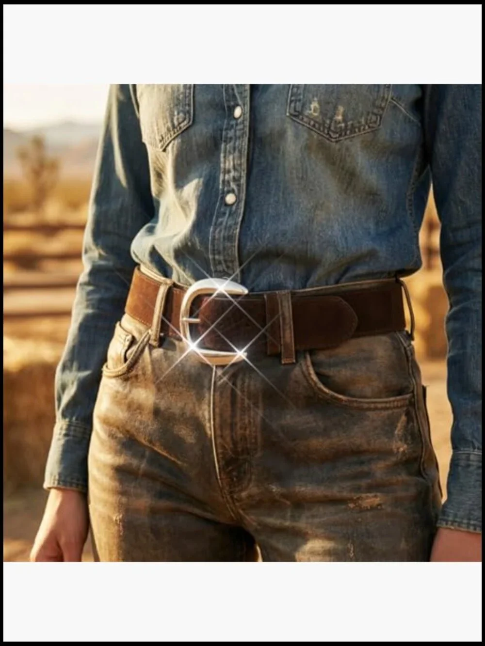 Vintage Suede Western Wide Belt Chunky Thick Waist Belt Women Adjustable